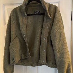 Abercrombie & Fitch Olive Teddy Jacket